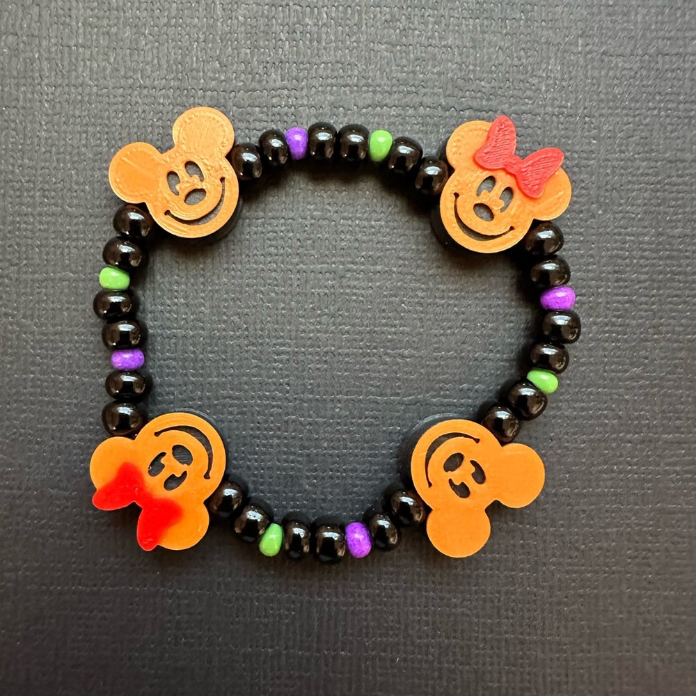 Mickey Mouse Pumpkin Ears Bracelet Disney Inspired Not So Scary Halloween Party